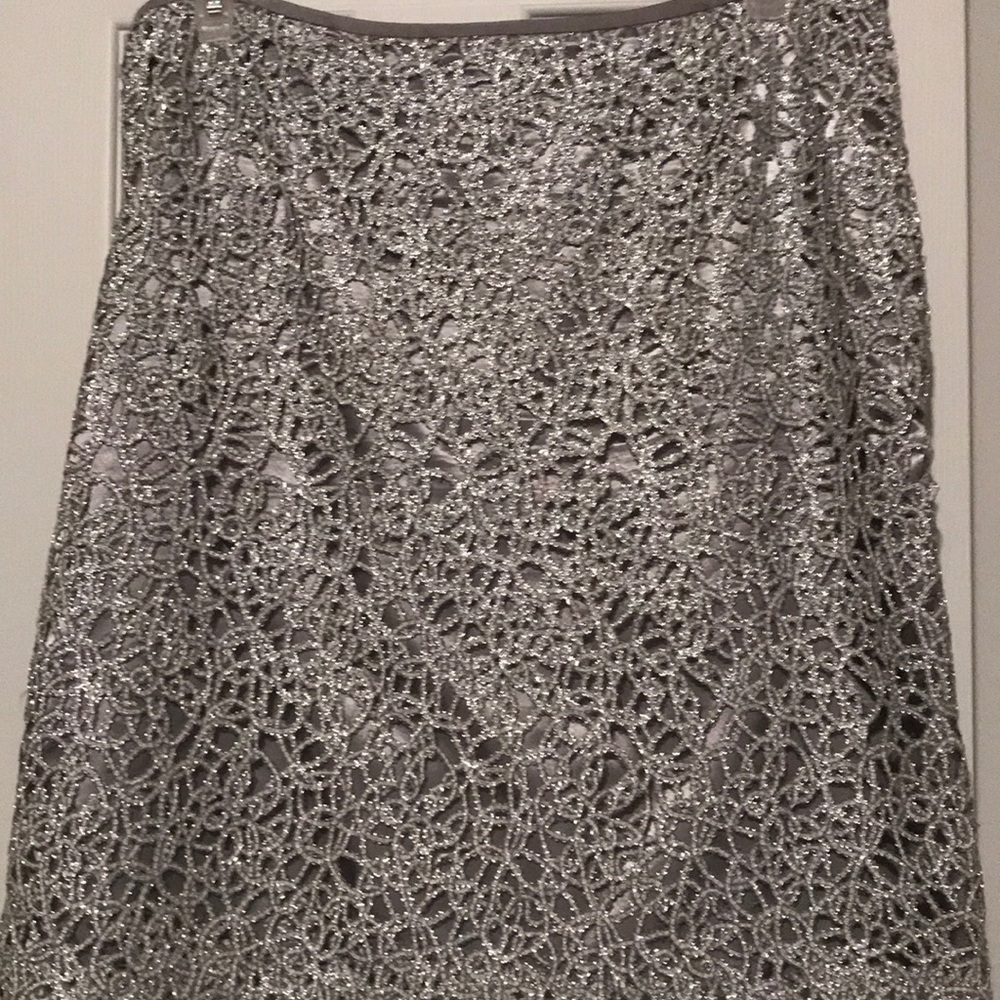 Tahari Luxe Silver Arthur S Levine skirt.